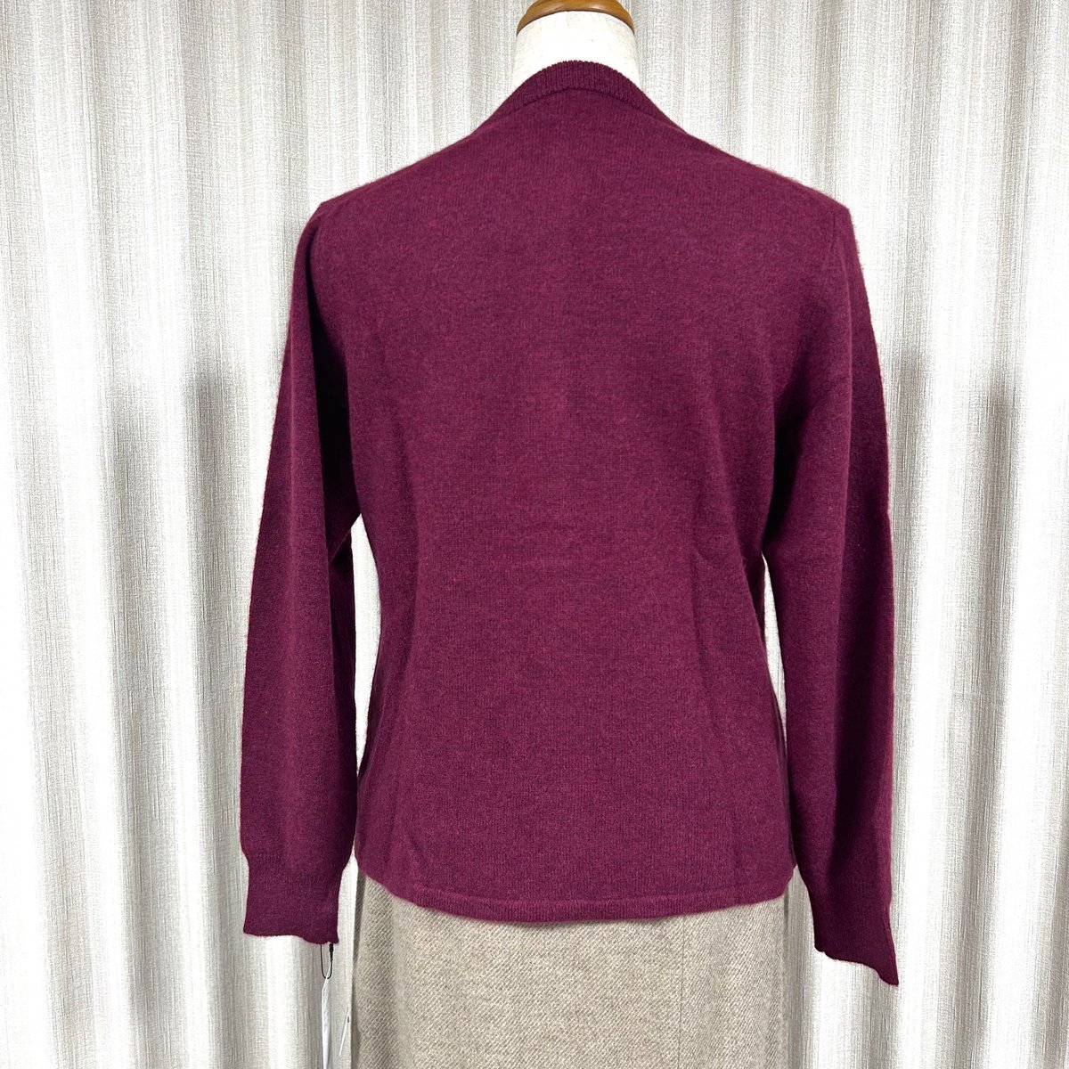 手洗いOK】カシミヤ100％カーディガン(エンジ系) | 服地とお仕立ての