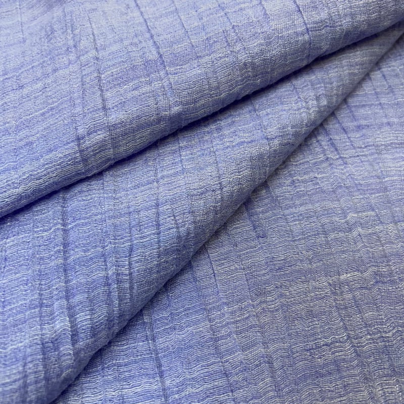 近江ちぢみ　ブルー 1カットのみ】近江ちぢみ麻(ブルー) | 服地とお仕立てのサカモト