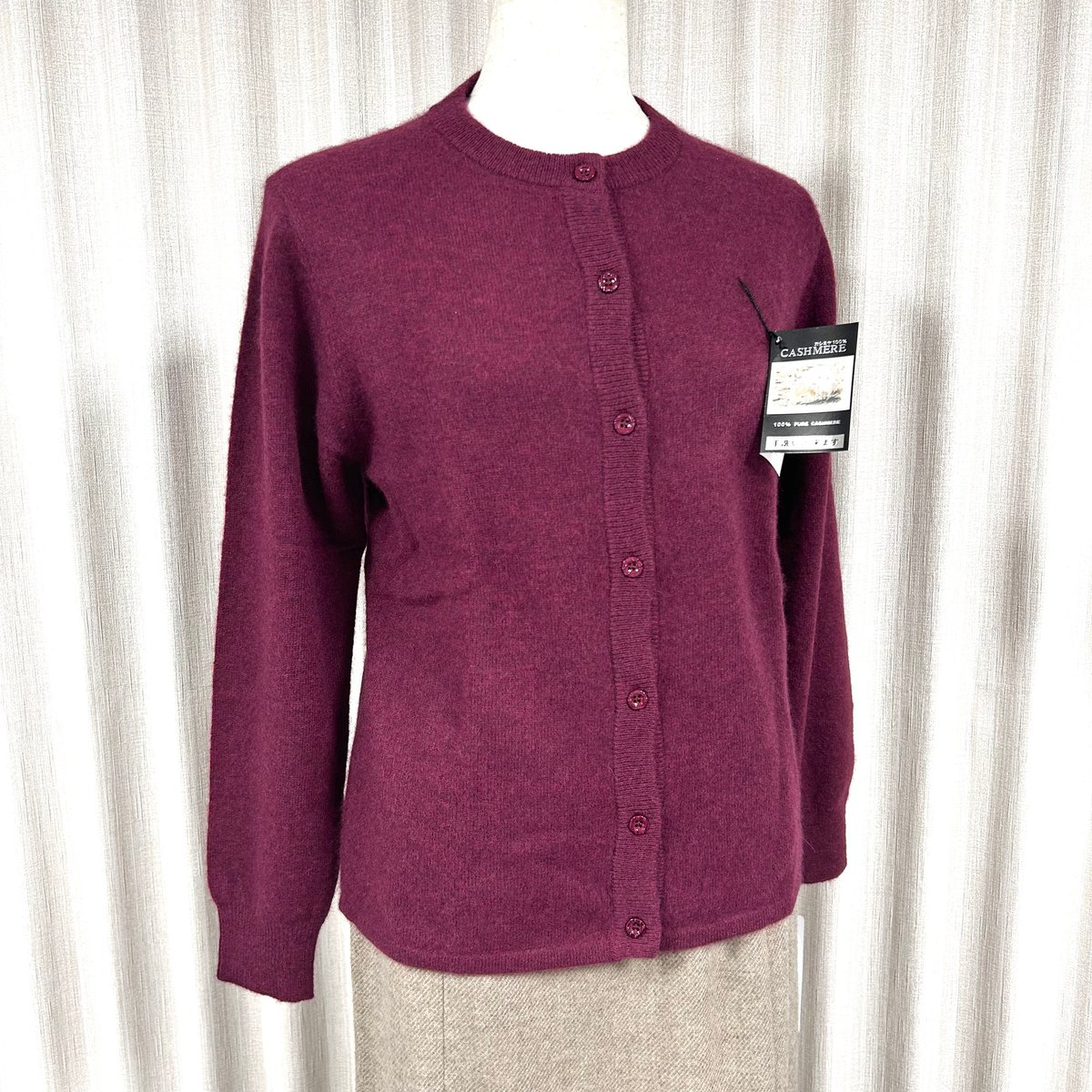 手洗いOK】カシミヤ100％カーディガン(エンジ系) | 服地とお仕立ての