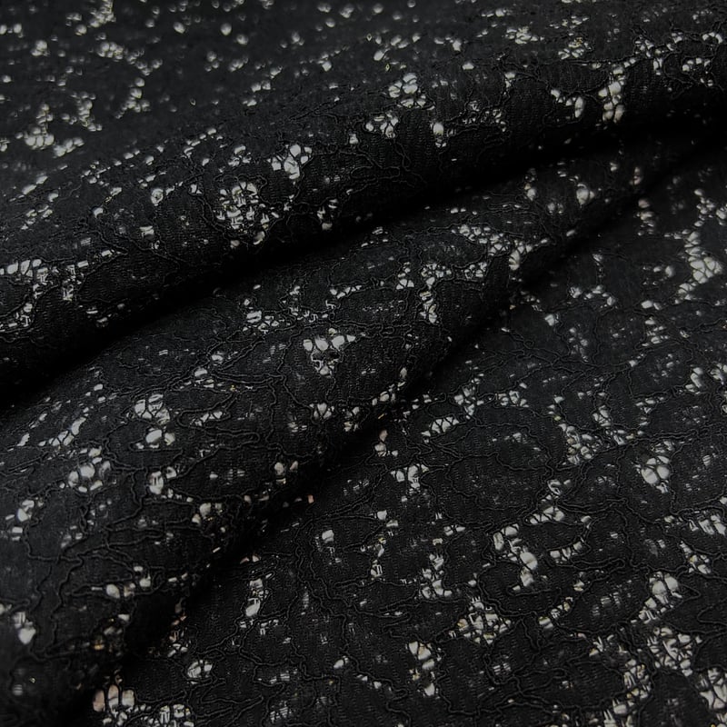 1カットのみ】ニードルパンチレース(黒) | 服地とお仕立てのサカモト
