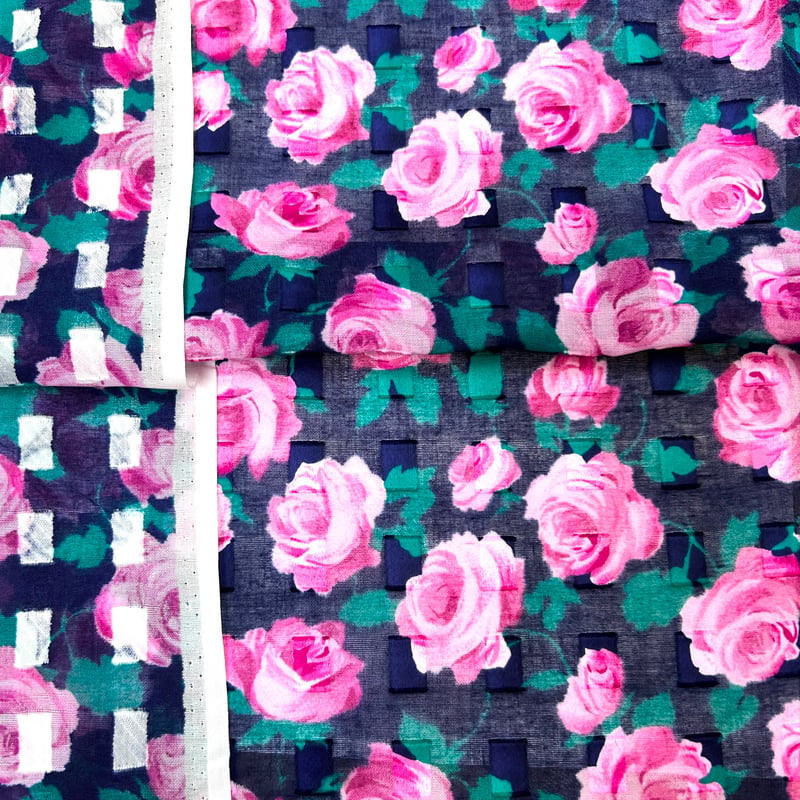 1カットのみ】花柄綿ローンジャカード | 服地とお仕立てのサカモト