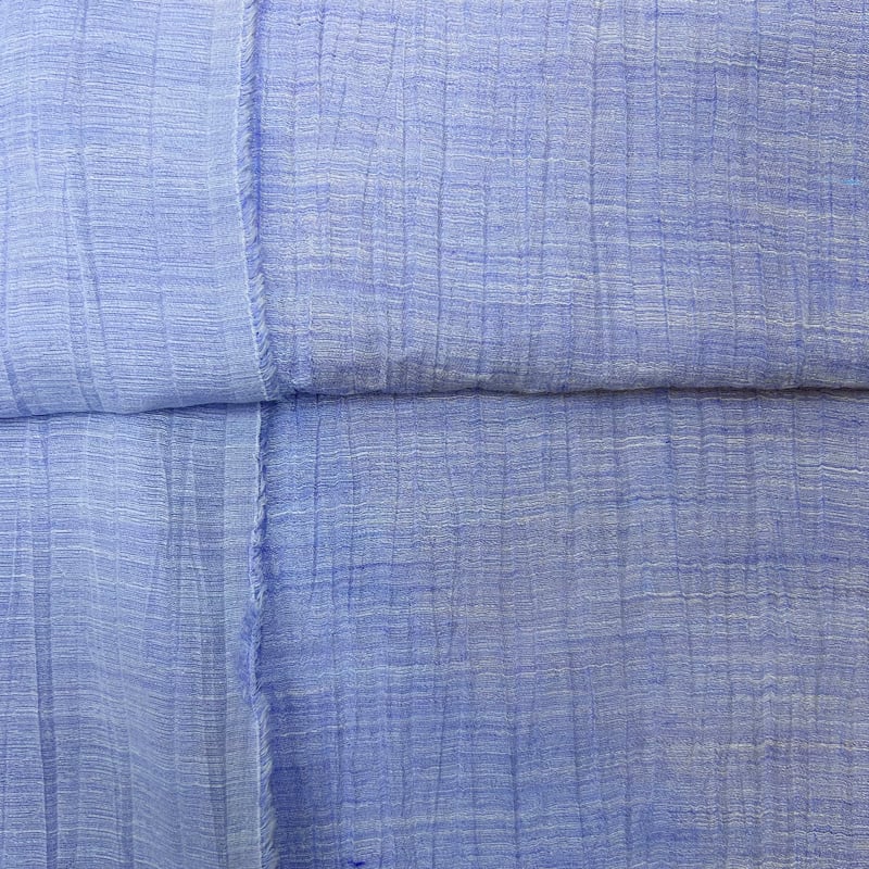 近江ちぢみ　ブルー 1カットのみ】近江ちぢみ麻(ブルー) | 服地とお仕立てのサカモト