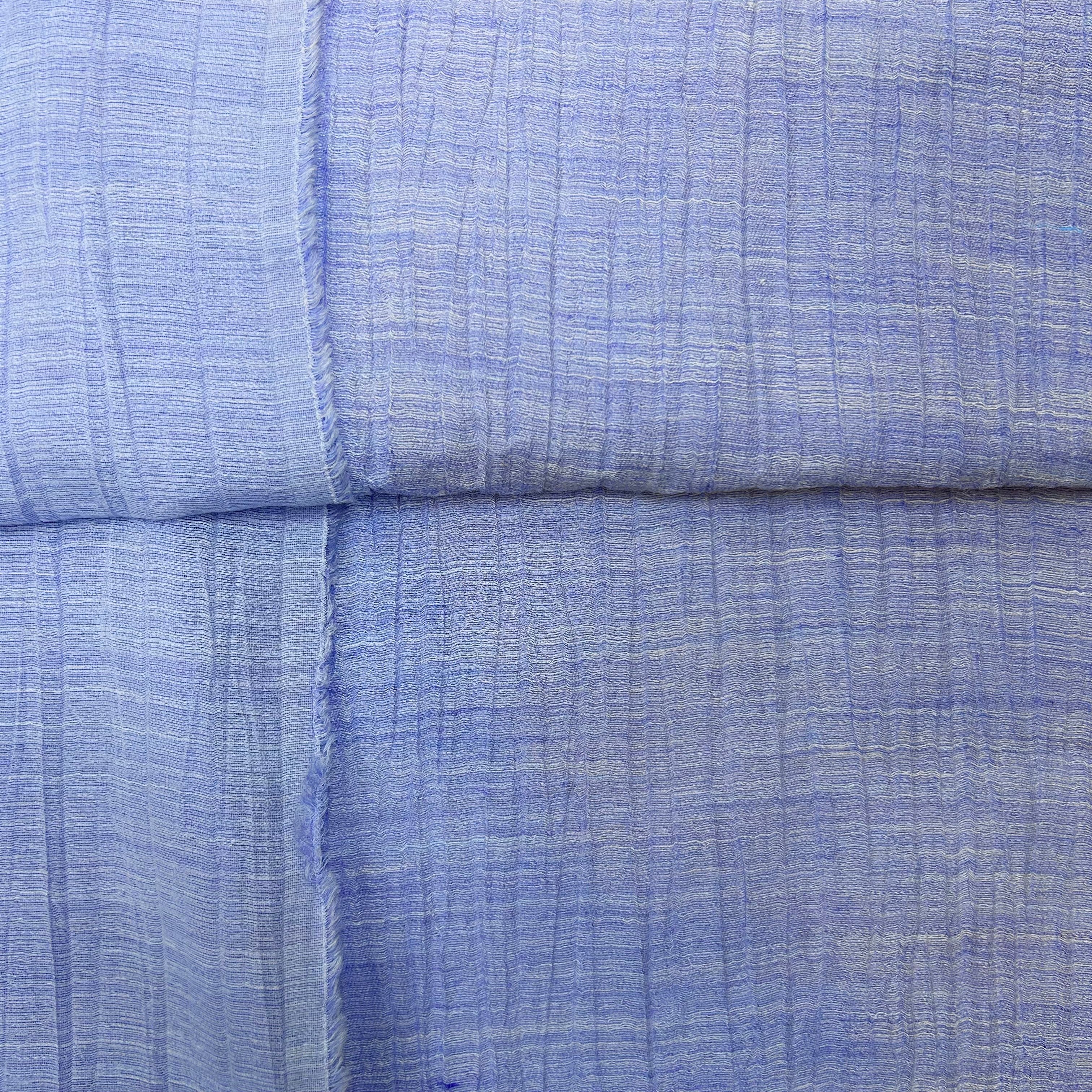 1カットのみ】近江ちぢみ麻(ブルー) | 服地のサカモト