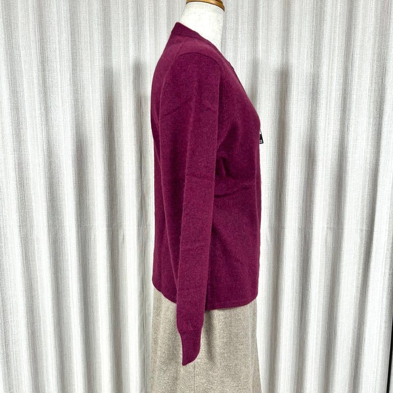 手洗いOK】カシミヤ100％カーディガン(エンジ系) | 服地とお仕立ての