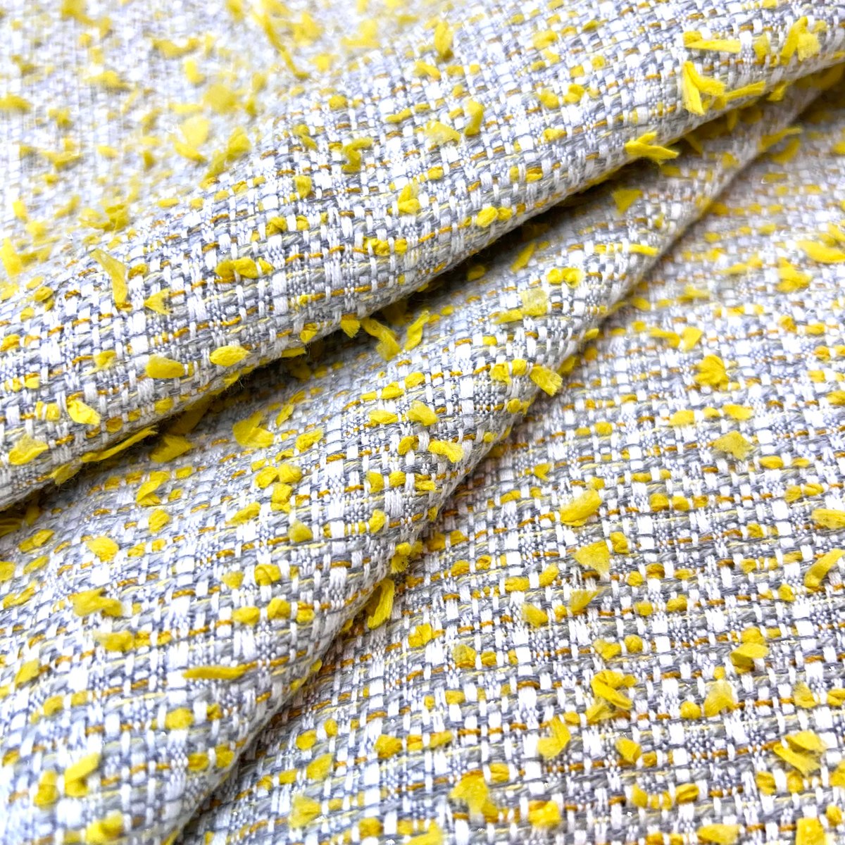 1カットのみ】イタリア製ファンシーツイード(イエロー系) | 服地とお