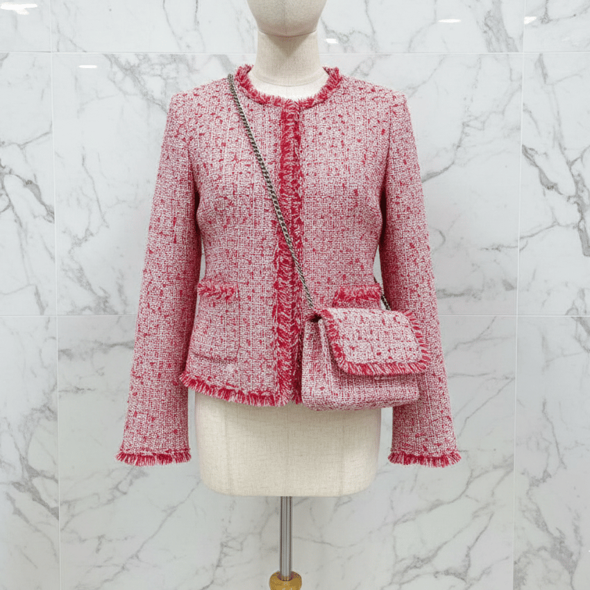 1カットのみ】イタリア製ファンシーツイード(赤系) | 服地とお仕立ての