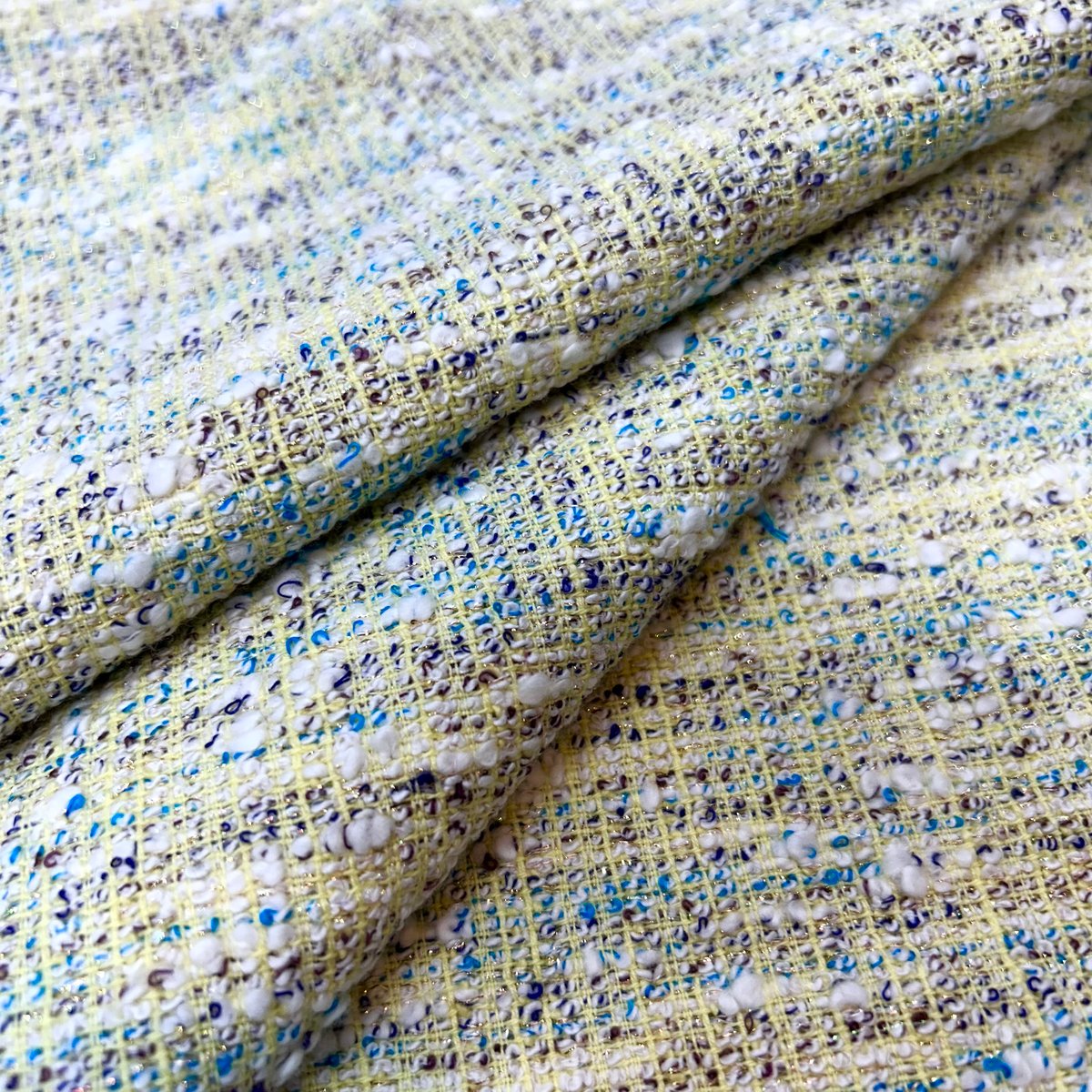 1カットのみ】イタリア製ファンシーツイード(イエロー系) | 服地とお