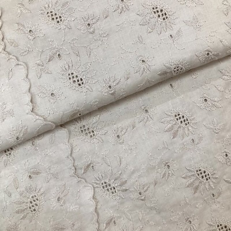 イタリア製コットンレース(ベージュ) | 服地とお仕立てのサカモト 