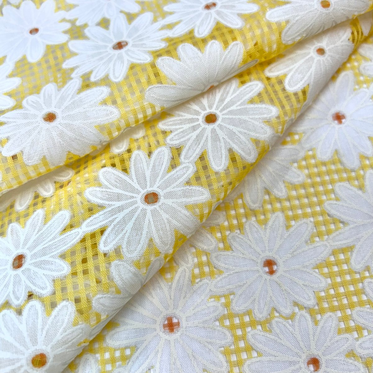 1カットのみ】スイス製花柄綿ポリエステルレース | 服地とお仕立ての