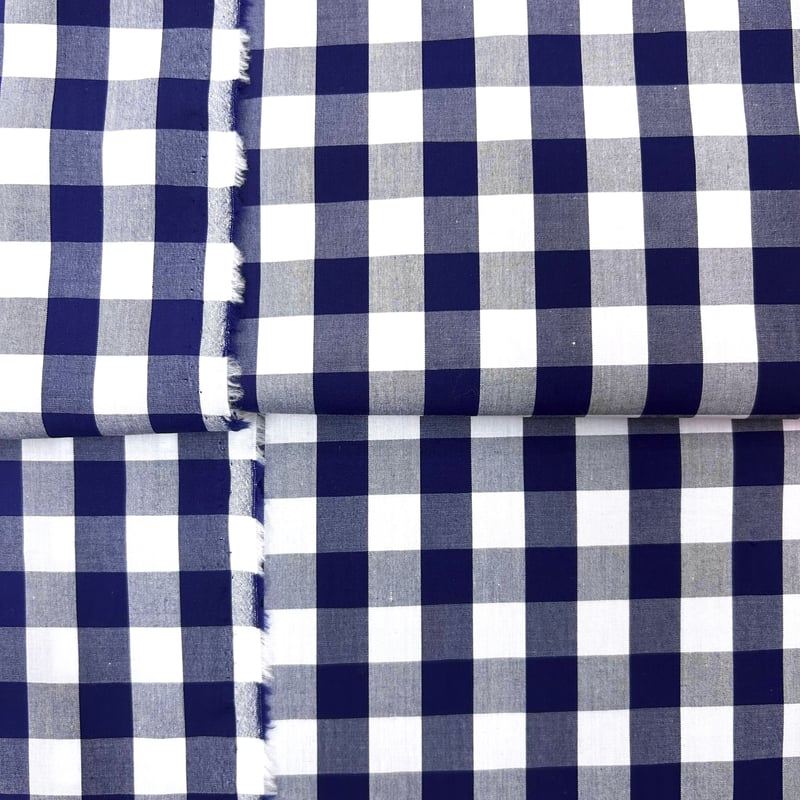 10㎝からカットOK】ギンガムチェック柄綿60双スーピマ先染タイプ