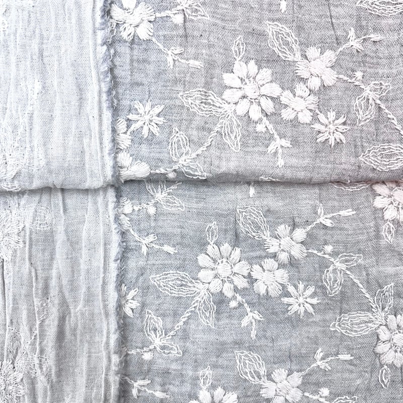 10㎝からカットOK】綿先染ダブルガーゼレース | 服地とお仕立ての