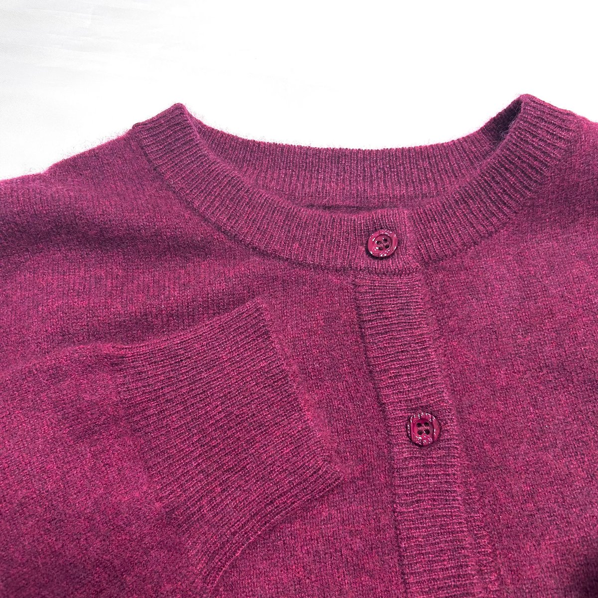 手洗いOK】カシミヤ100％カーディガン(エンジ系) | 服地とお仕立ての