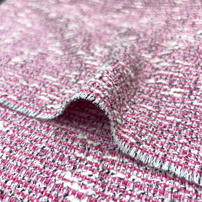1カットのみ】イタリア製ファンシーツイード(ベリーピンク) | 服地とお 1カットのみ】イタリア製ファンシーツイード(ベリーピンク) | 服地とお