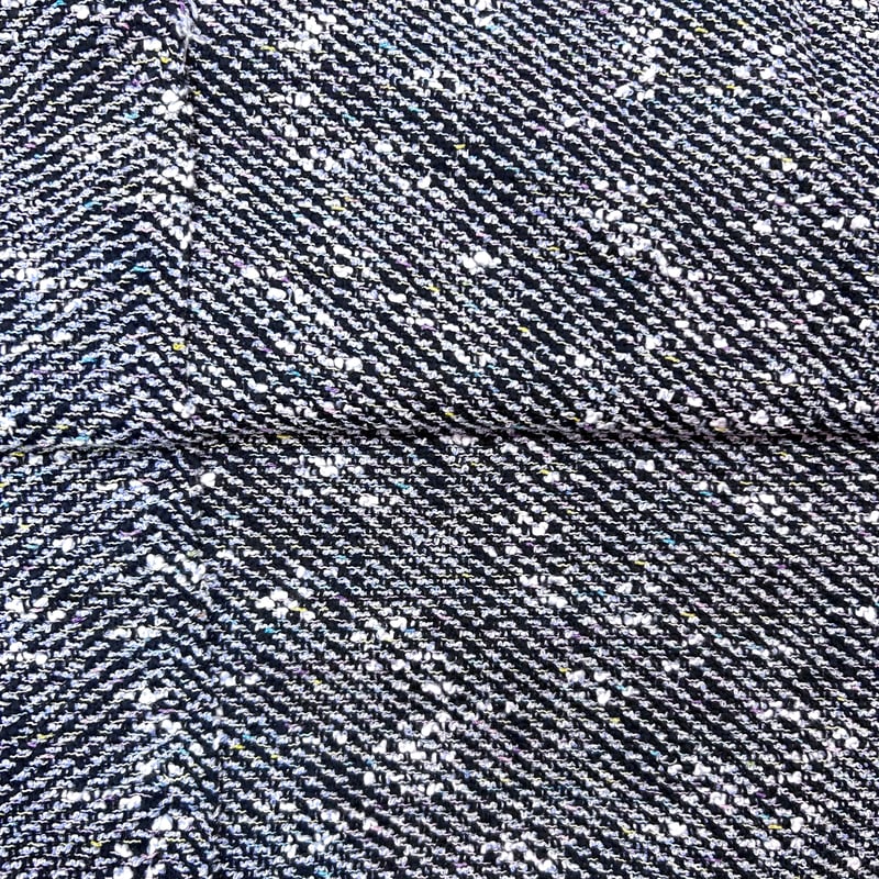1カットのみ】イタリア製ファンシーツイード(ネイビー系) | 服地とお