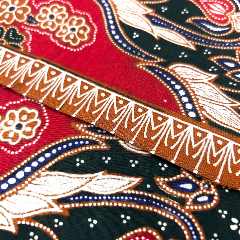 いまり imari】バティック 更紗 黒と白の型染め3柄変化 ☆最終お