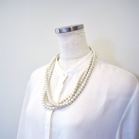 cotton pearl long necklace 180
