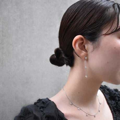 zirconia chain pierce / earring