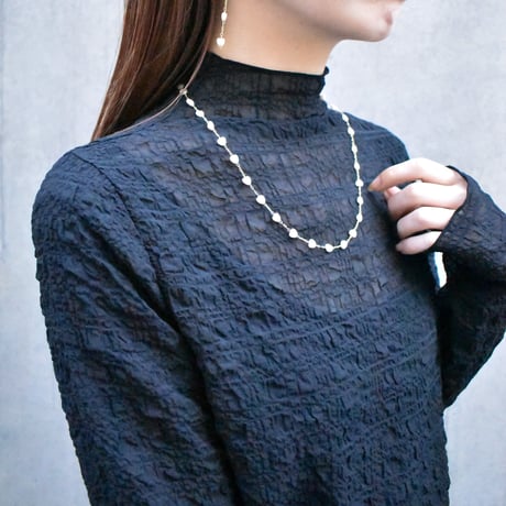 heart pearl chain necklace  M