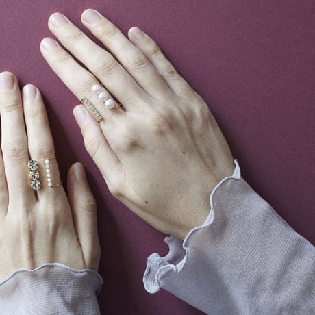 bijou × pearl  wide ring
