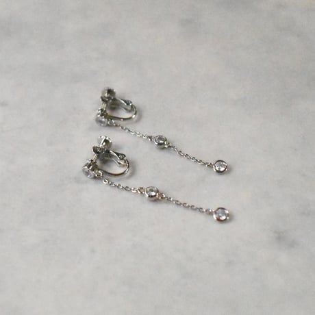 zirconia chain pierce / earring