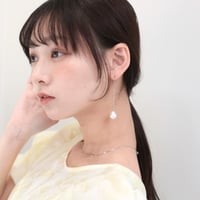 chain baroque glass pearl pierce/earring M
