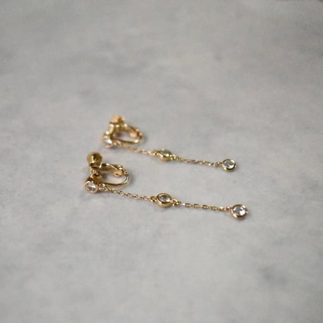 zirconia chain pierce / earring