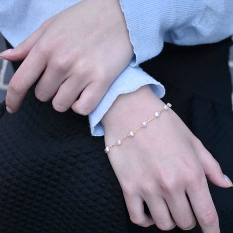 heart pearl chain bracelet