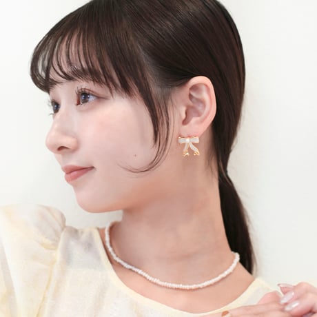 lily ribbon pierce / earring