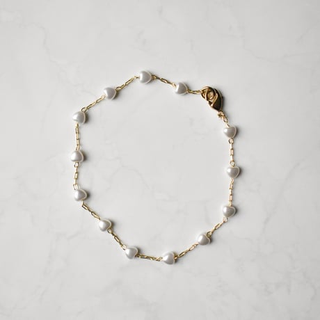 heart pearl chain bracelet
