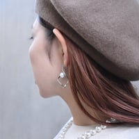 twisted leaves pearl pierce/earring