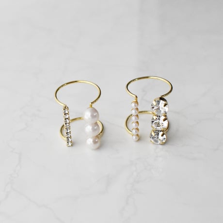bijou × pearl  wide ring