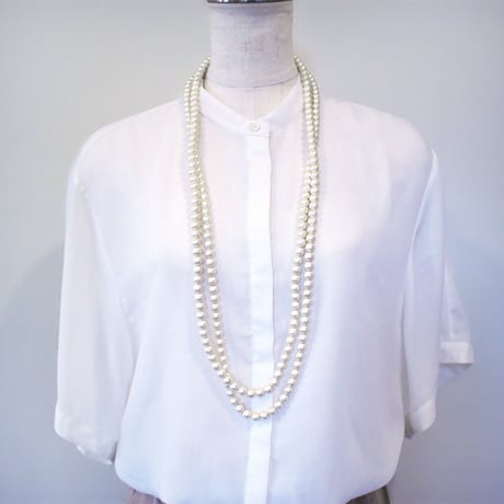 cotton pearl long necklace 180