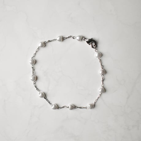 heart pearl chain bracelet
