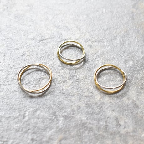gold×silver combi X ring