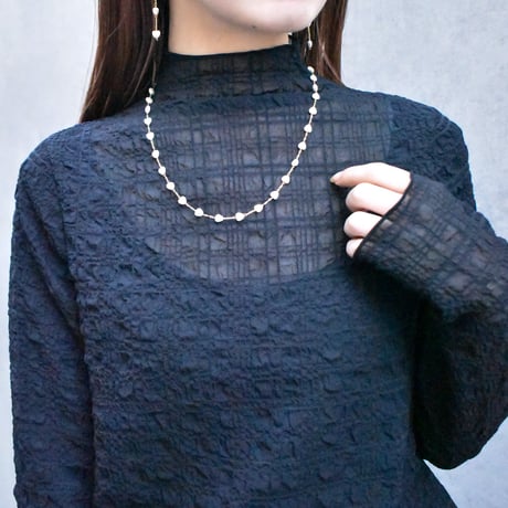 heart pearl chain necklace  M