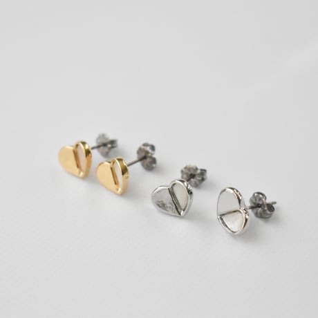 half shell heart  pierce / earring