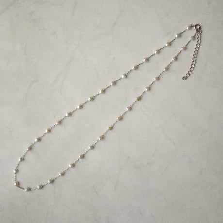 heart pearl chain necklace  S