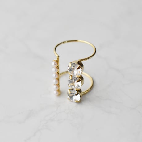 bijou × pearl  wide ring