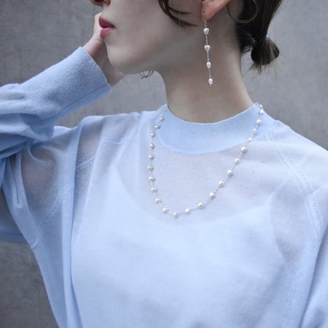 heart pearl chain necklace  M