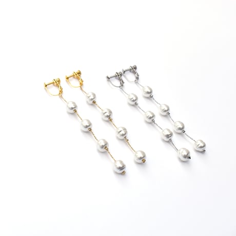 lane baroque glass pearl pierce/earring M