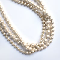 cotton pearl triple necklace