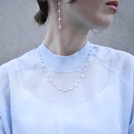 heart pearl chain necklace  S