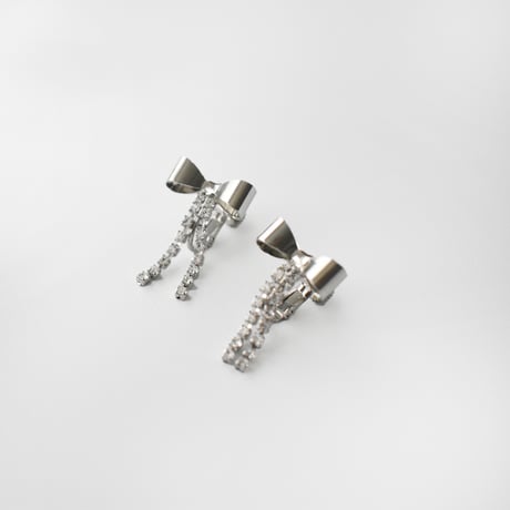 mini ribbon dust pierce / earring