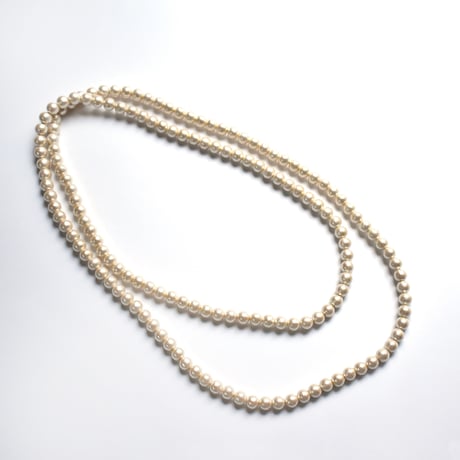 cotton pearl long necklace 120