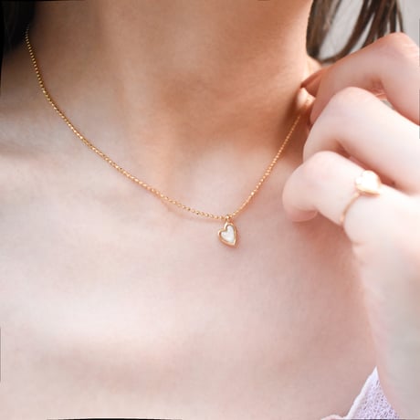 shell heart necklace S