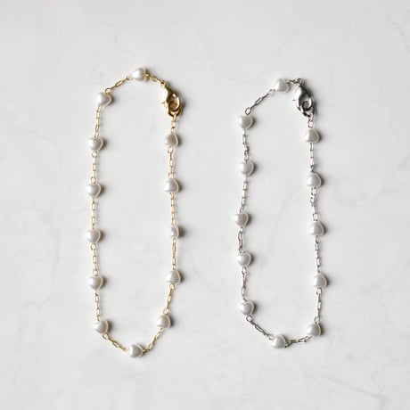 heart pearl chain bracelet