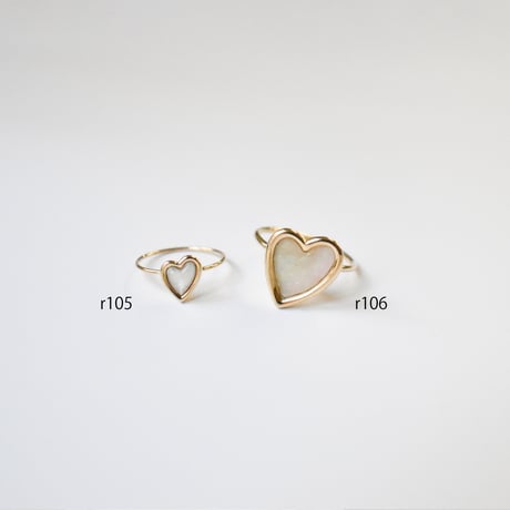 shell heart ring M