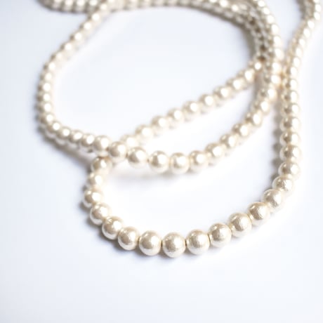 cotton pearl long necklace 180