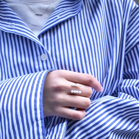 row of pearls fork ring