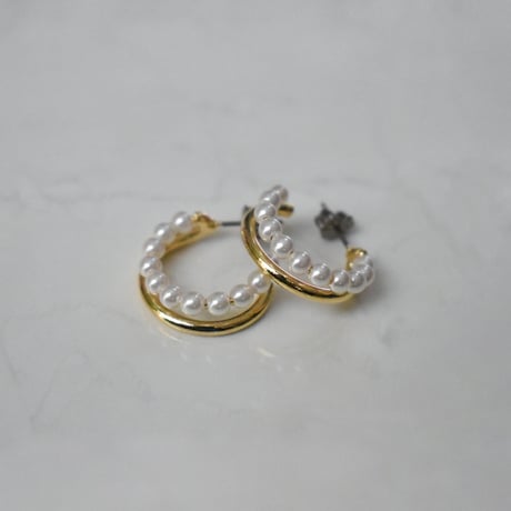pearl × metal pierce / earring